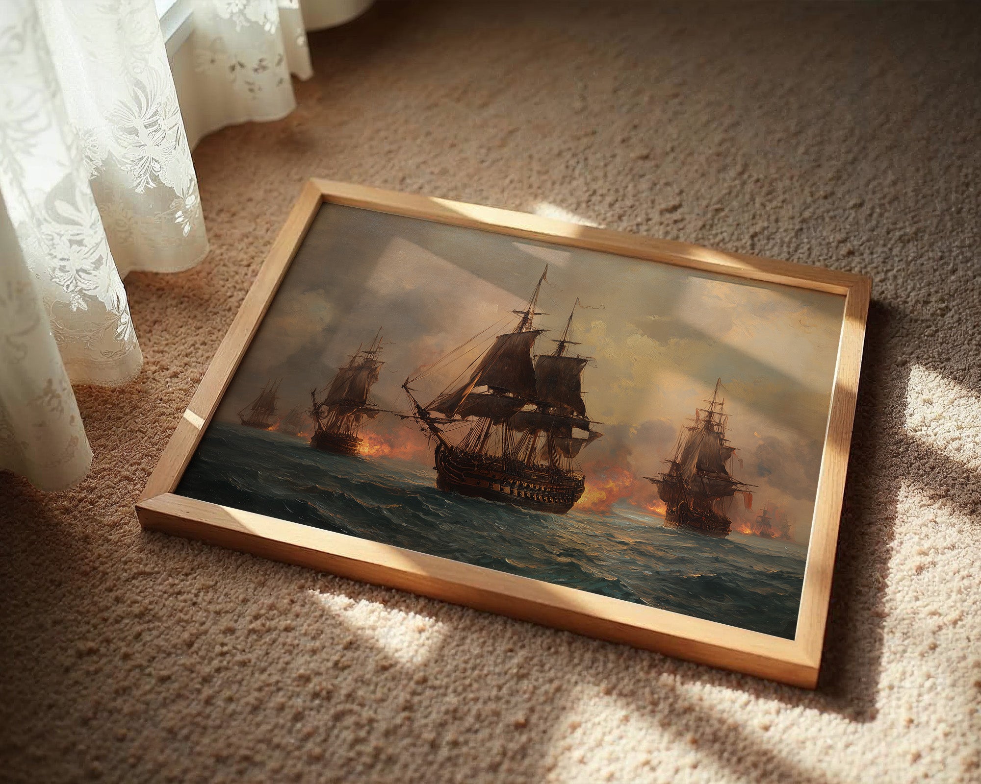 Galleons Dance Through Fiery Seas