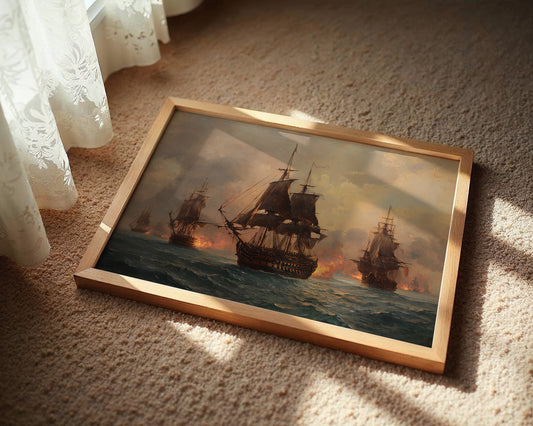 Galleons Dance Through Fiery Seas