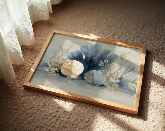 Seashells Dance In Coastal Blue