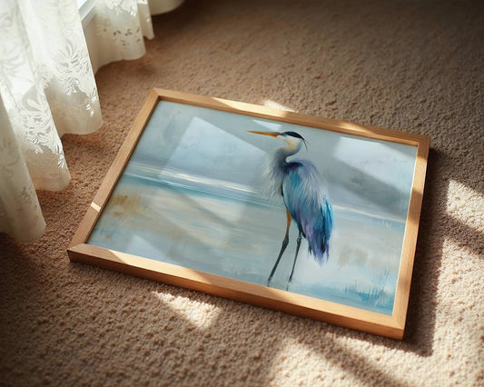 Blue Sentinel At Misty Shore