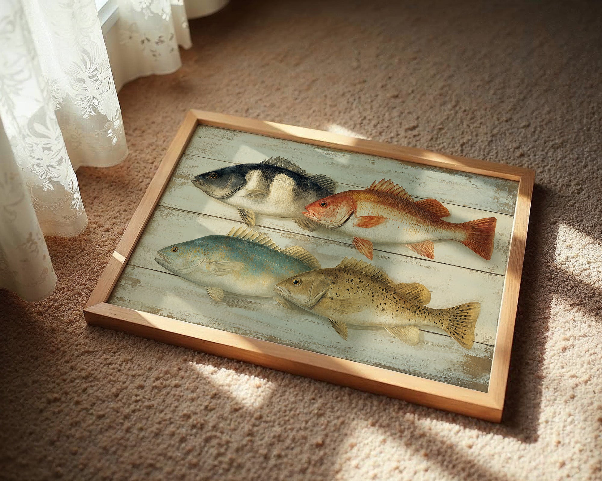 Coastal Catch On Weathered Boards