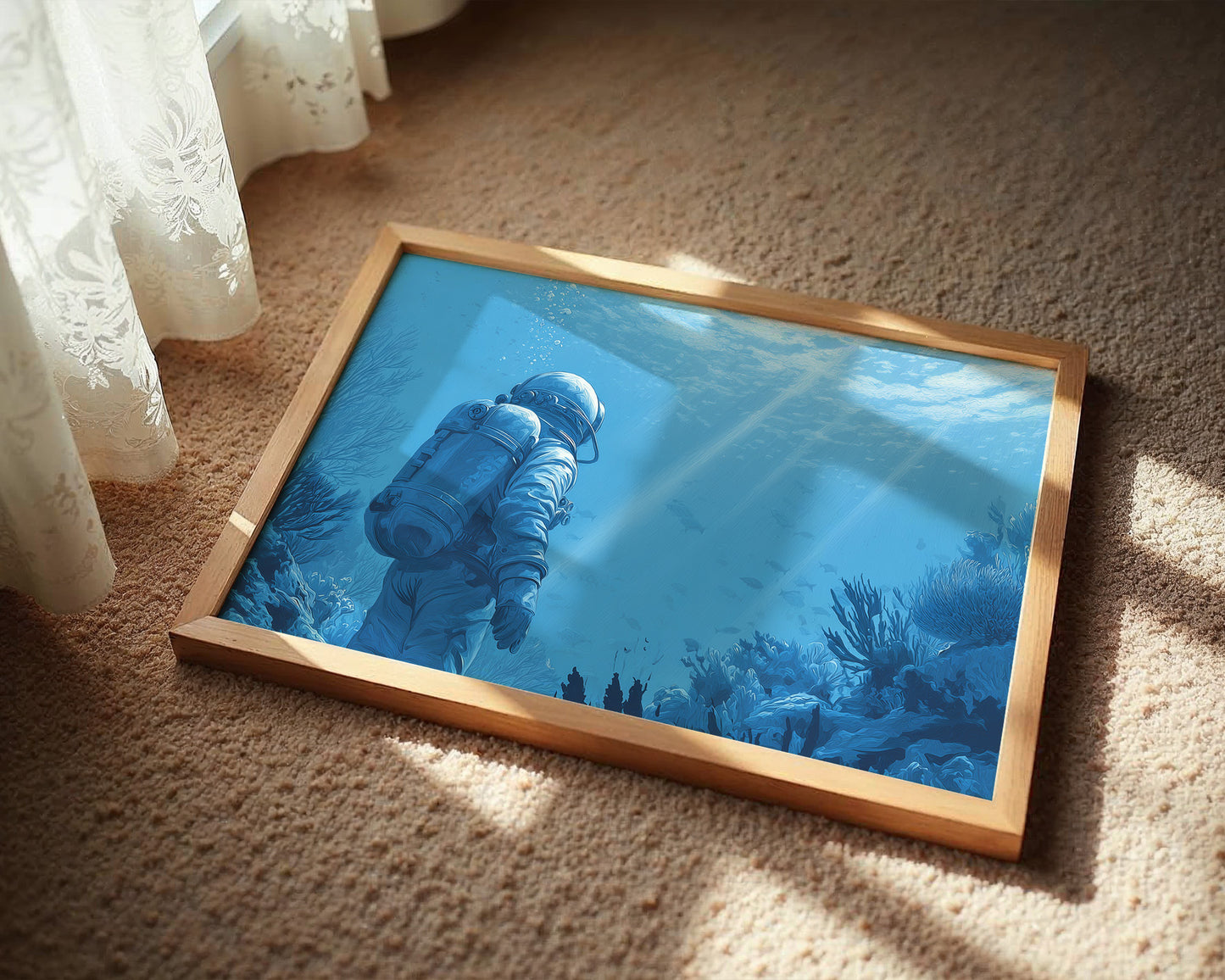 Ocean Explorer In Azure Depths