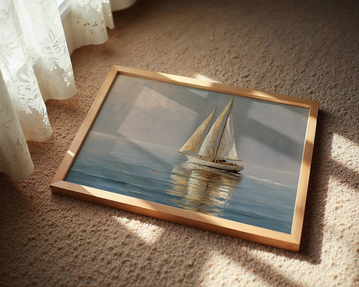 Golden Sails Through Morning Mist