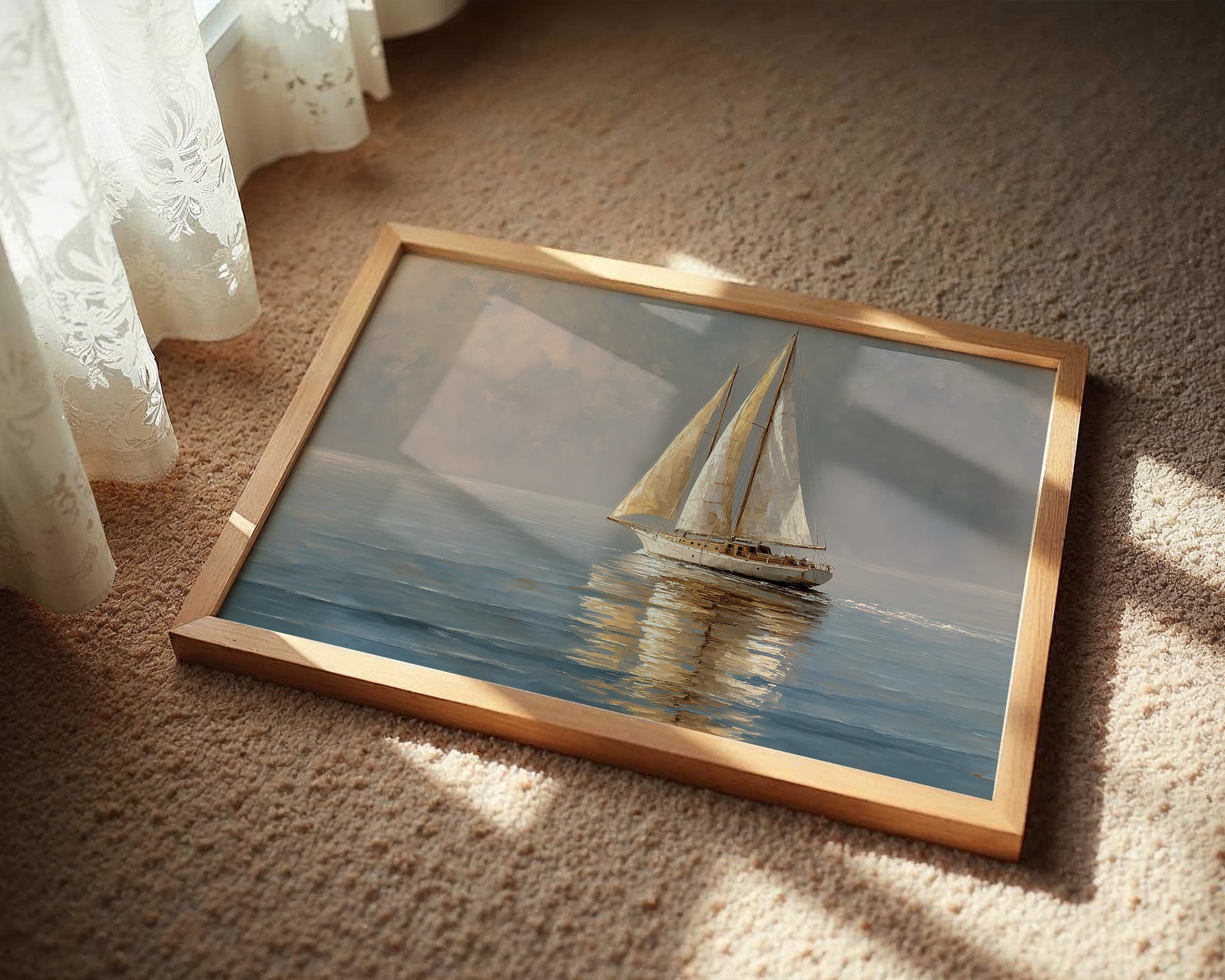 Golden Sails Through Morning Mist