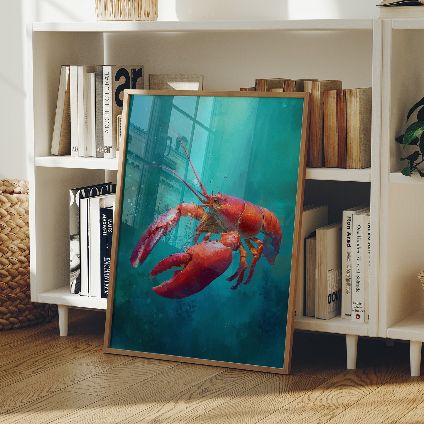 Scarlet Drifter In Aqua Depths