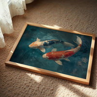 Koi Circle Through Teal Depths