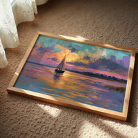 Sunset Voyage On Still Waters