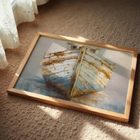 Weathered Hull Rests At Dawn