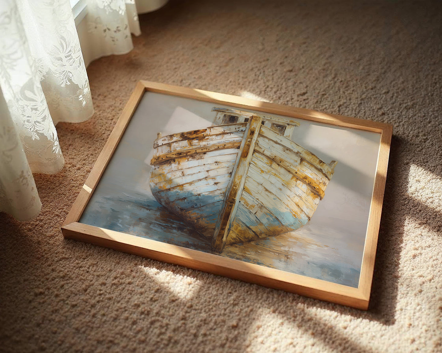 Weathered Hull Rests At Dawn