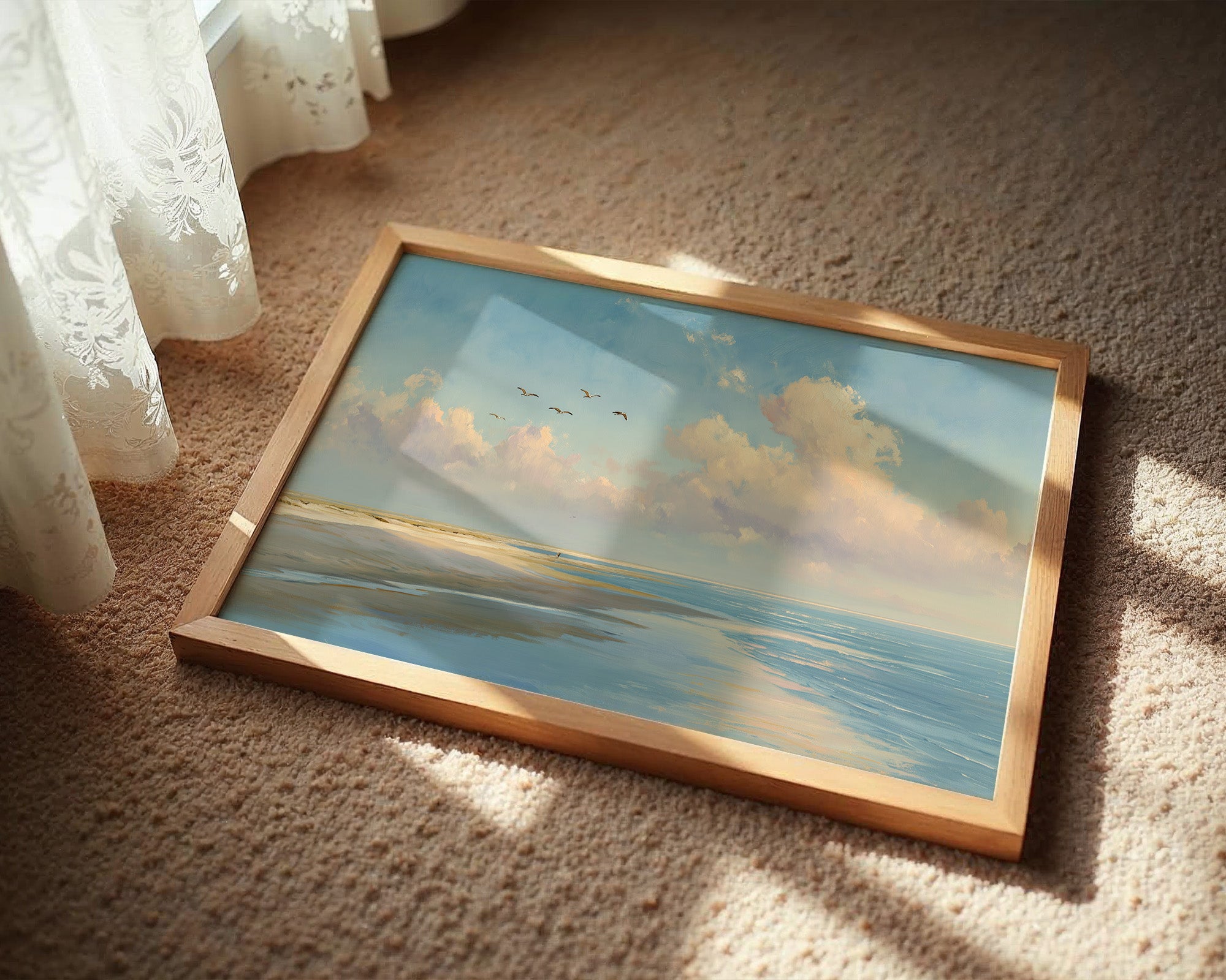 Birds Soar Above Coastal Reverie