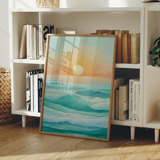 Coastal Dawn Paints Aqua Waves