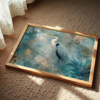 Egret In Misty Coastal Bloom