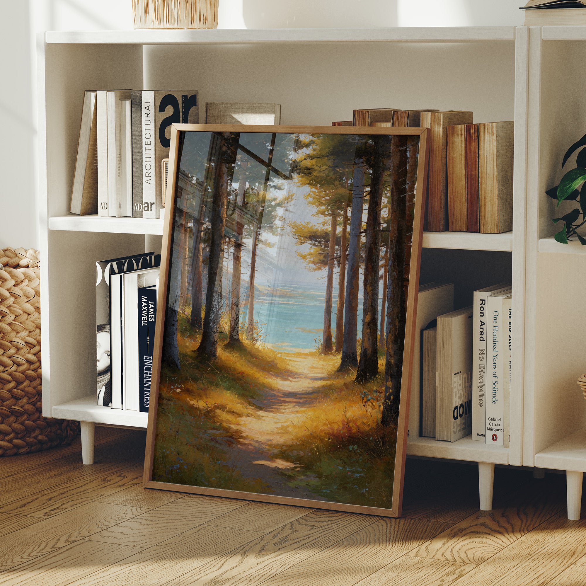 Forest Path Meets Azure Waters