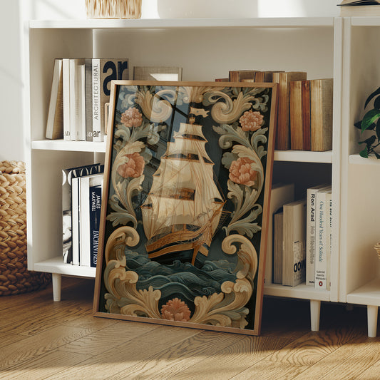 Tall Ships Among Baroque Blooms