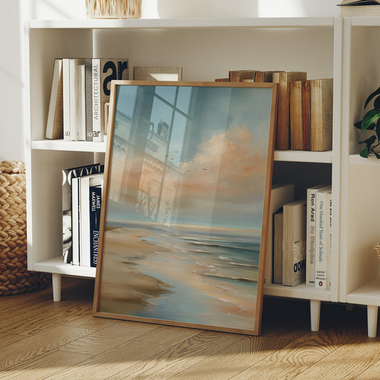 Birds Drift Above Coastal Pastels