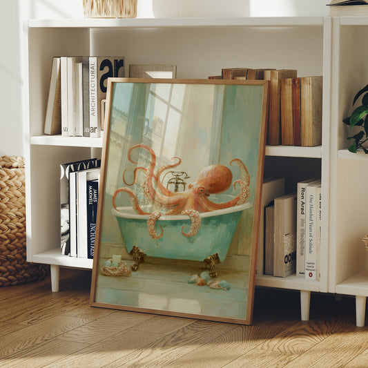 Octopus Soaks In Vintage Tub