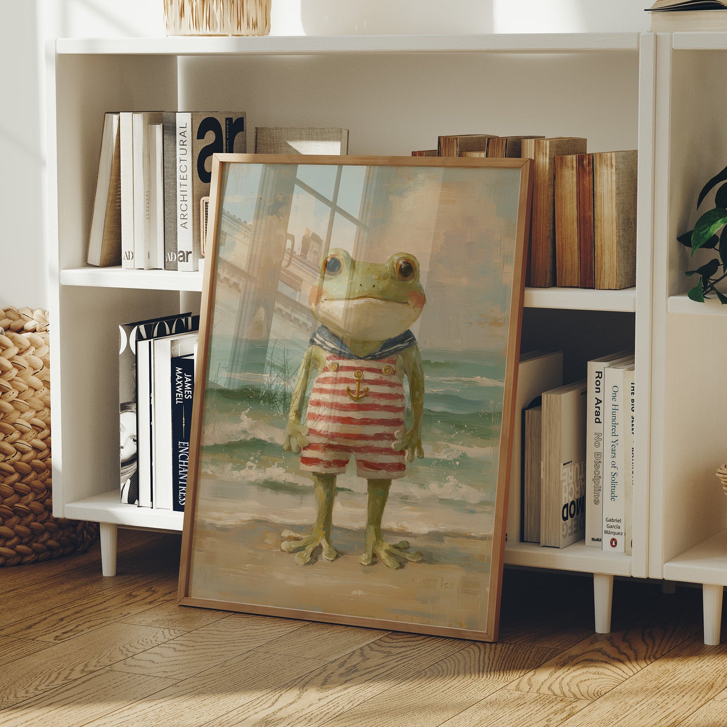 Seaside Frog In Striped Suit