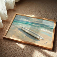 Surfboard Awaits Morning Tide