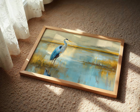 Blue Sentinel At Golden Marsh