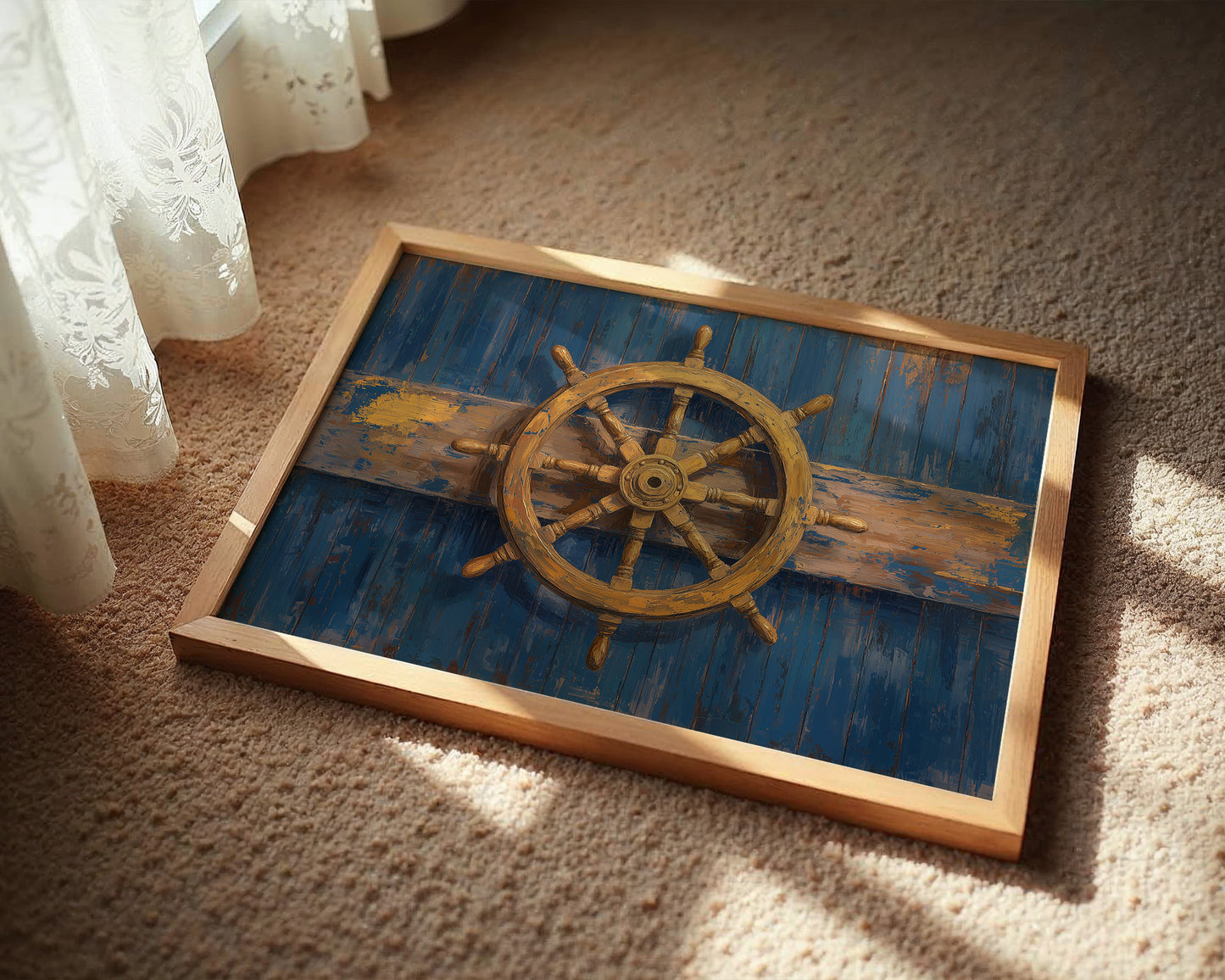 Captain's Helm Against Azure Tides