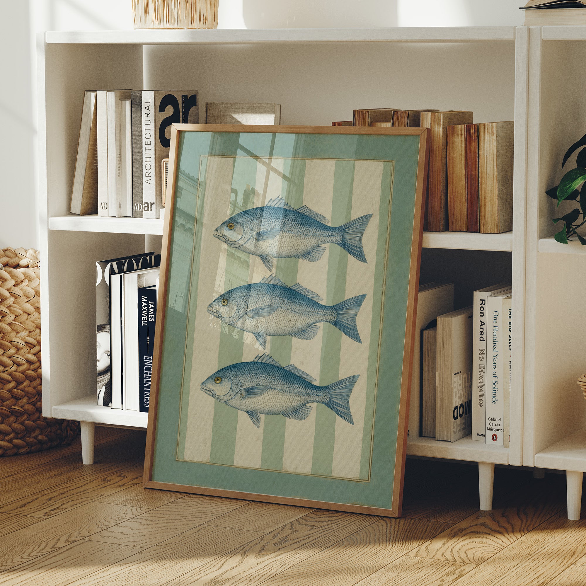 Coastal Blues On Mint Stripes