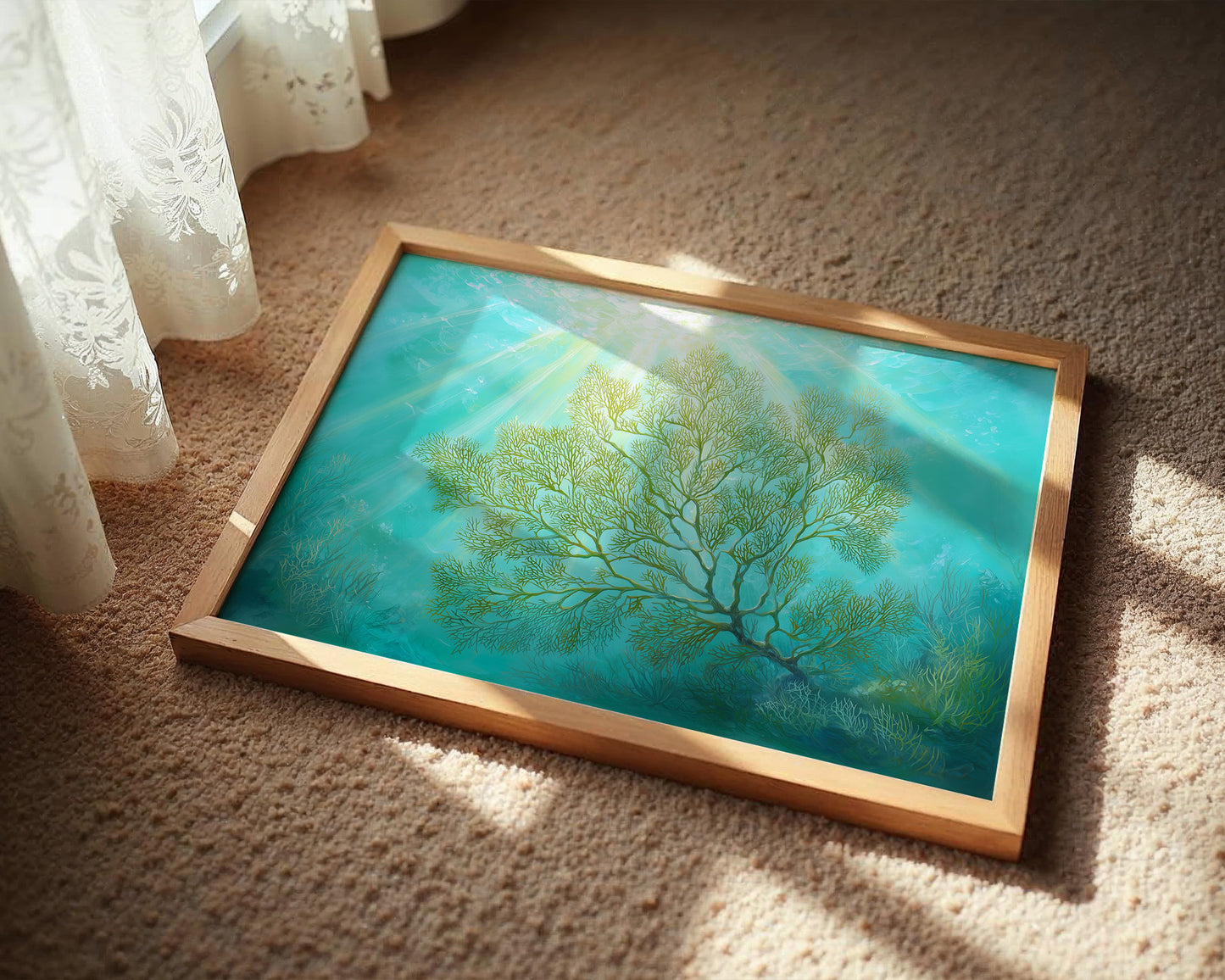 Sunbeams Illuminate Coral Branches