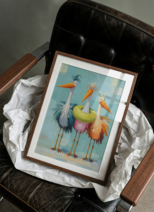 Feathered Trio's Whimsical Gathering