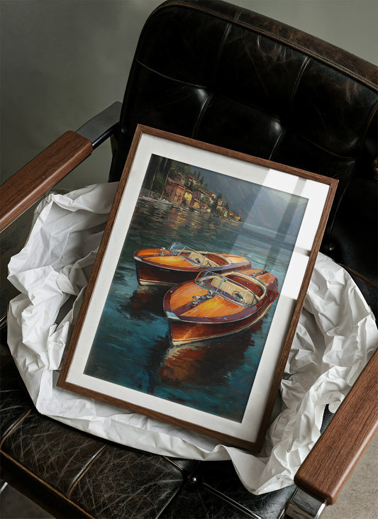 Varnished Vessels Await Mediterranean Twilight