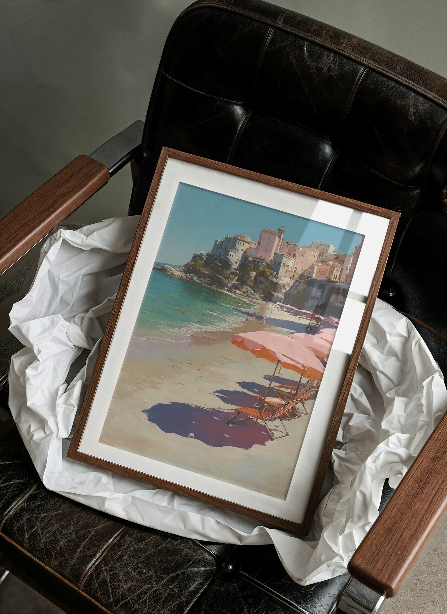 Coral Parasols Guard Mediterranean Dreams