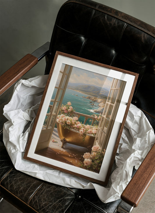 Golden Bathtub Blooms Overlooking Azure Coast