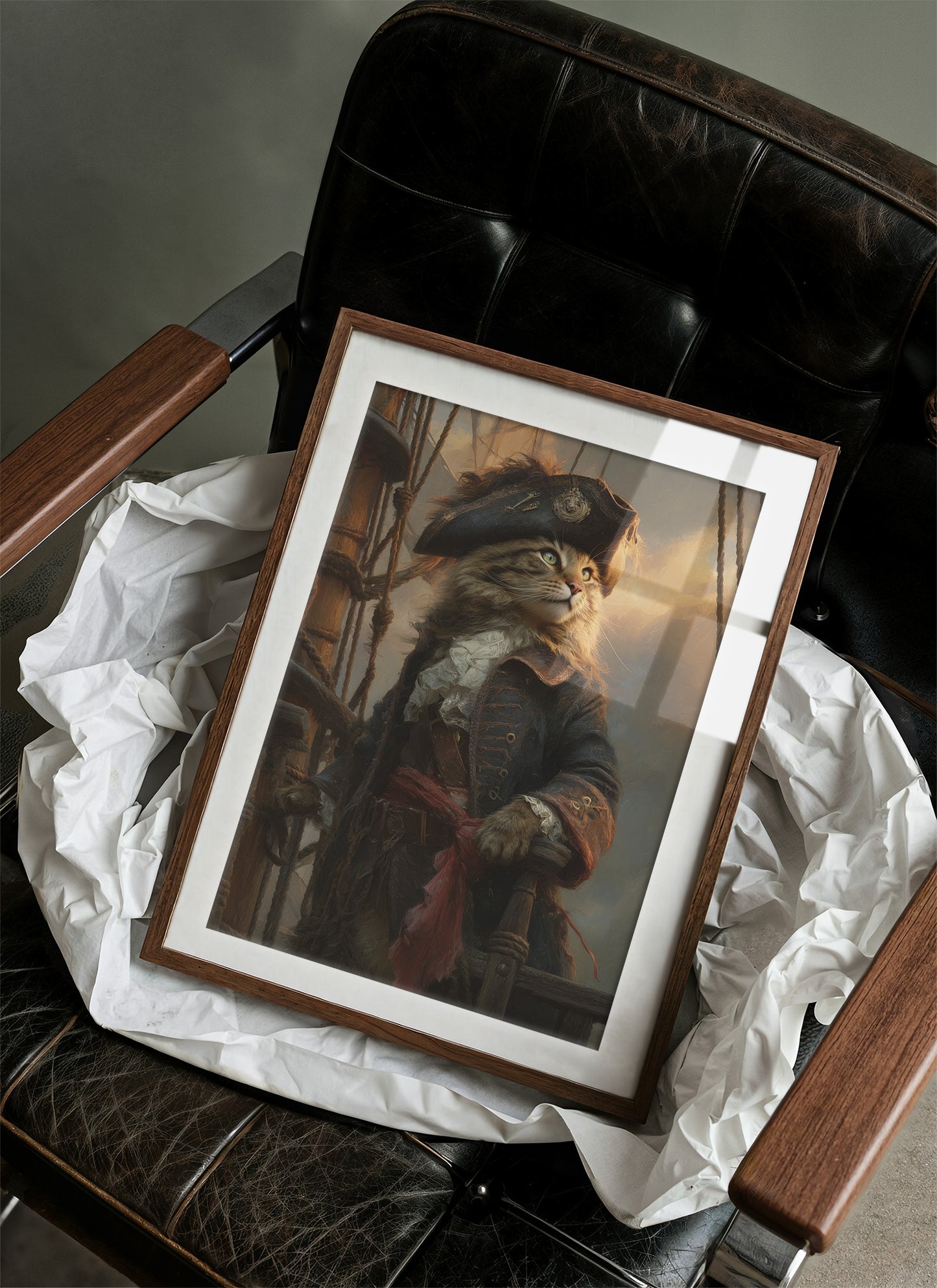 Feline Captain Navigates Golden Seas