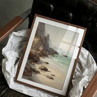 Coastal Whispers Against Rugged Stone