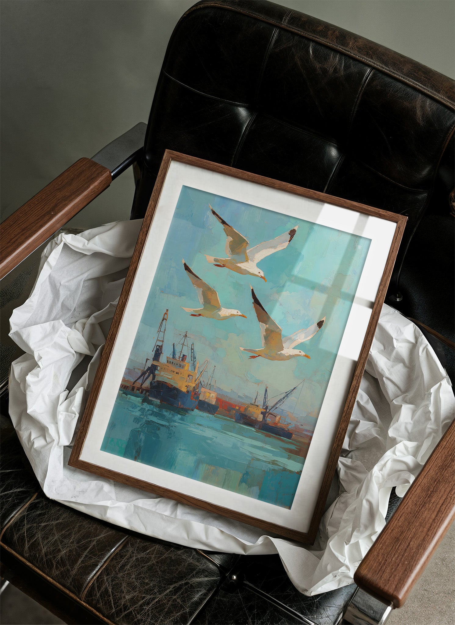 Harbor Freedom Above Industrial Waters