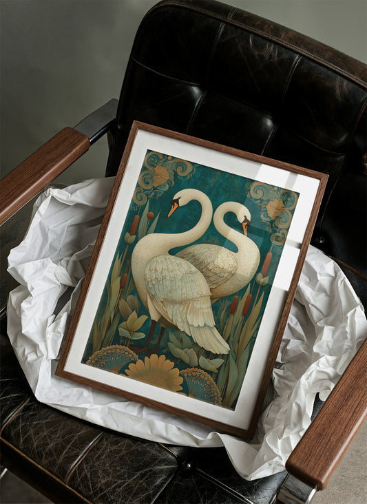 Elegant Duet Against Emerald Waters