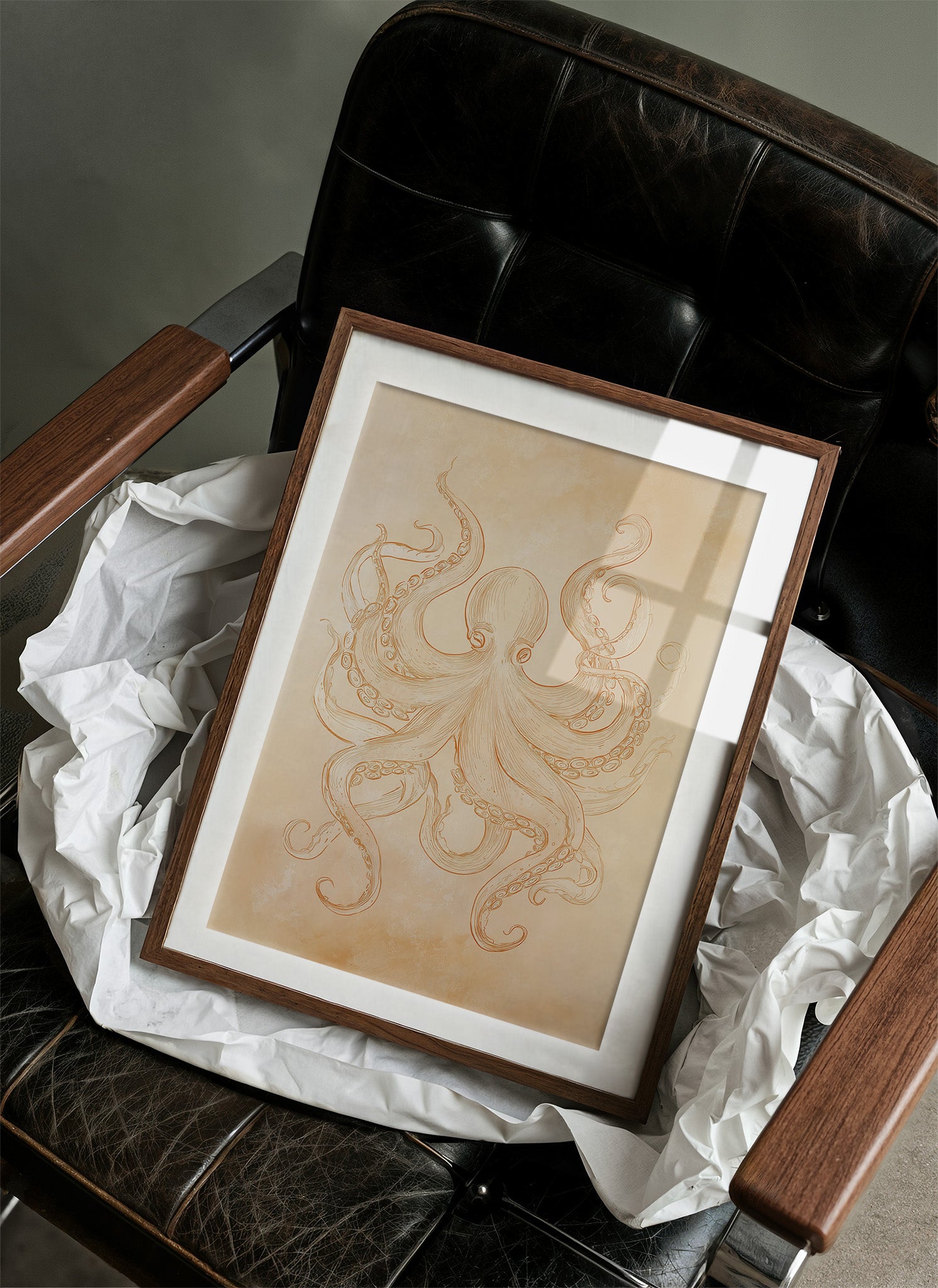 Tentacles Embrace Sepia Dreams