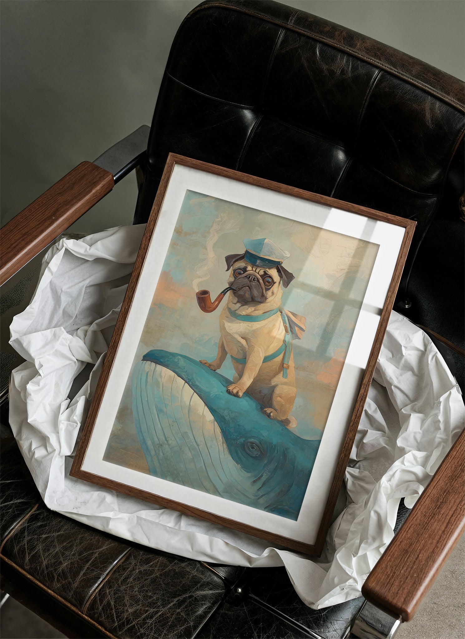 Nautical Pug's Whimsical Voyage