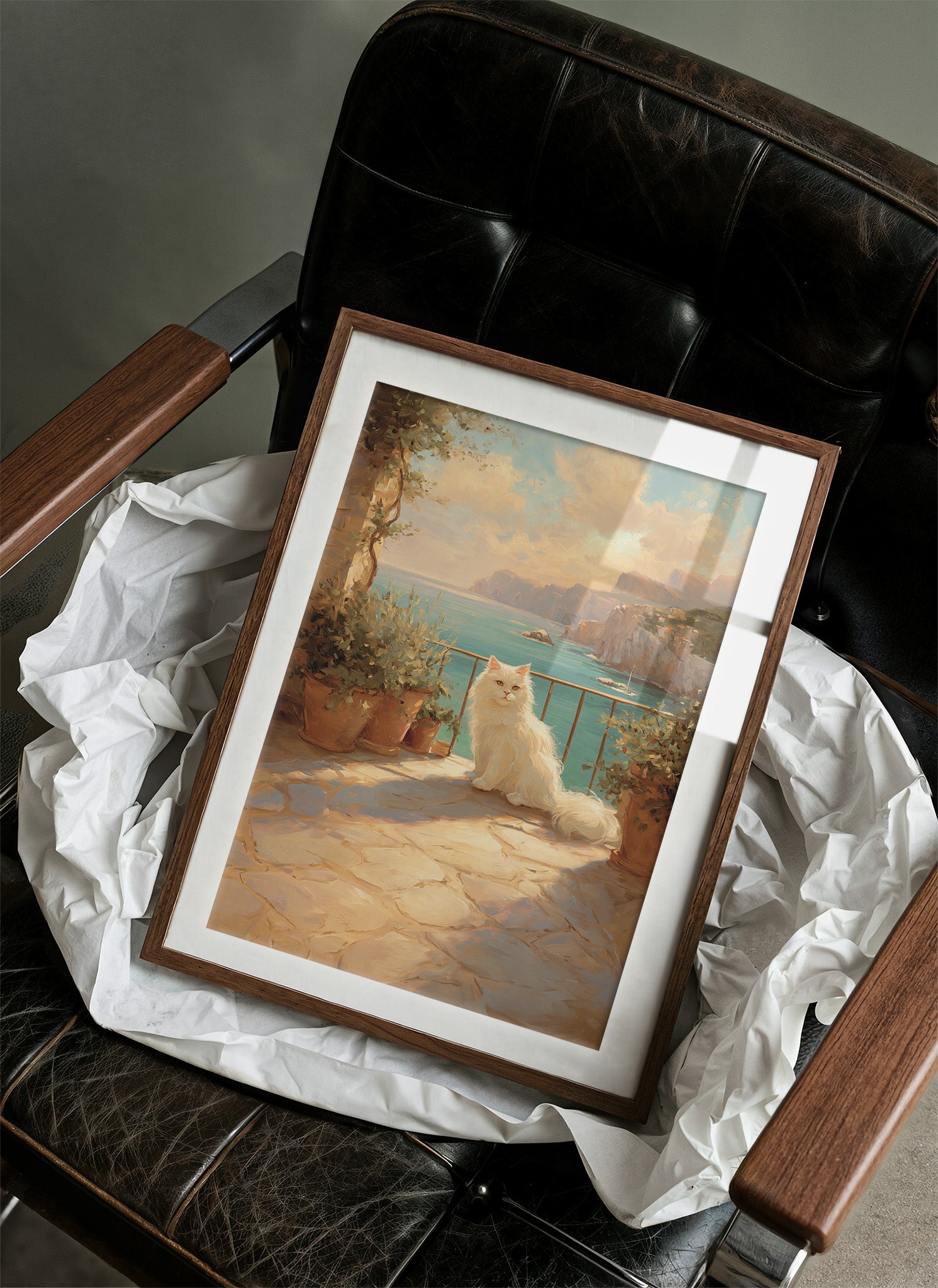 Mediterranean Guardian Basks in Coastal Light