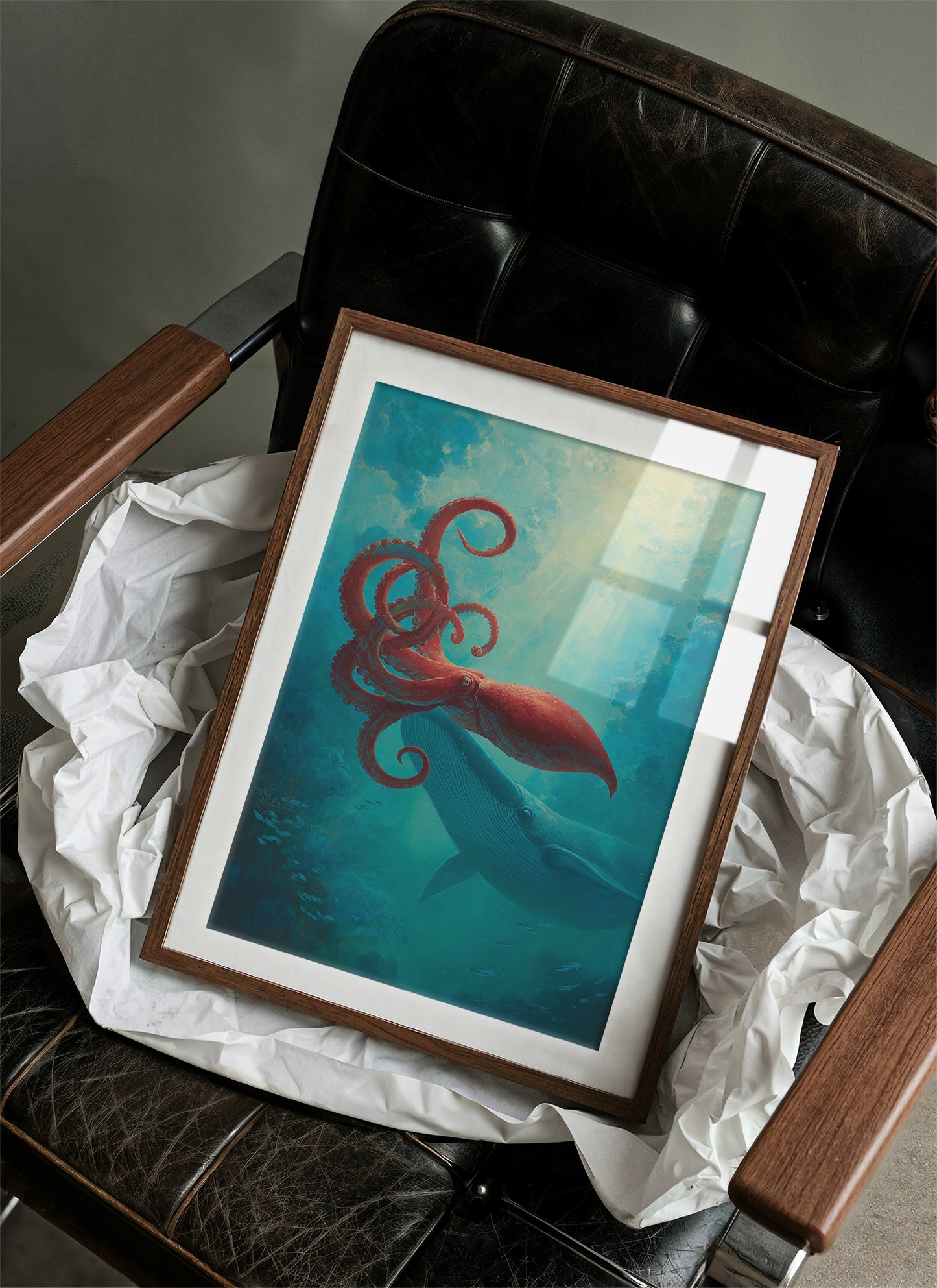 Crimson Tentacles Meet Azure Depths