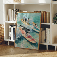 Surfboard Symphony: Canine Wave Riders