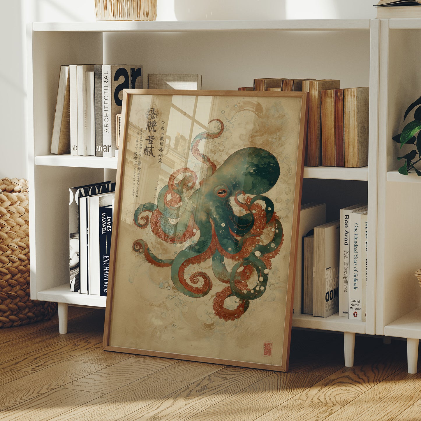 Emerald Tentacles Embrace Ancient Scrolls