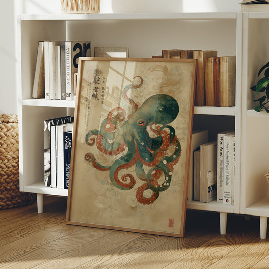 Emerald Tentacles Embrace Ancient Scrolls