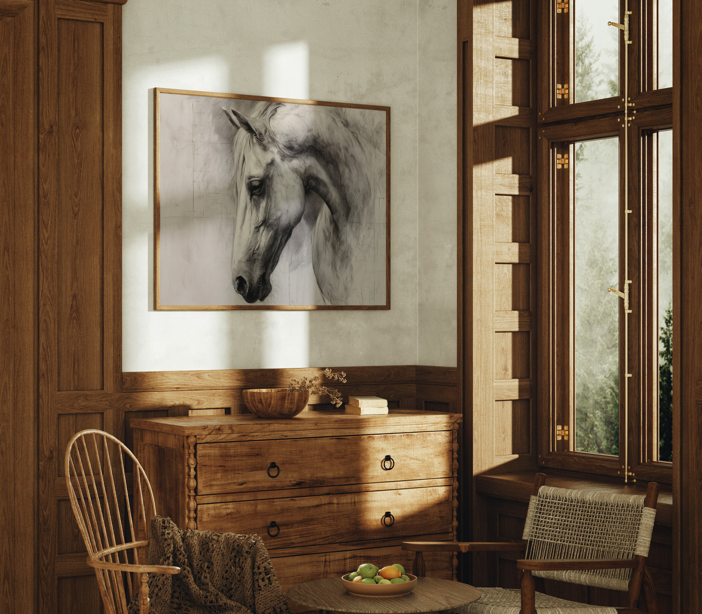 Equine Elegance in Charcoal Whispers