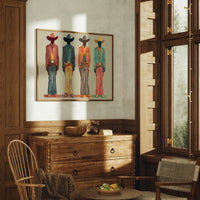 Western Quartet: Faceless Cowboys in Color