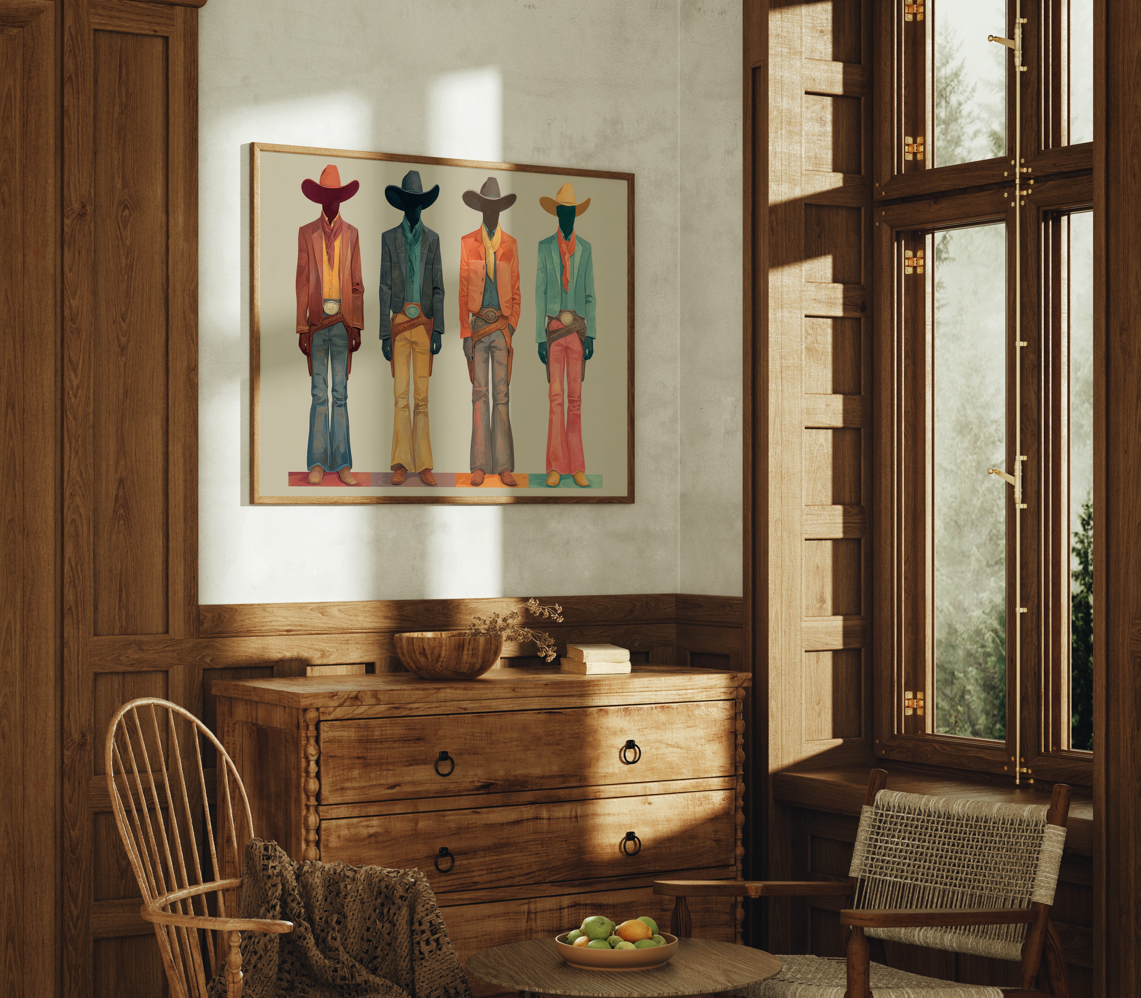 Western Quartet: Faceless Cowboys in Color