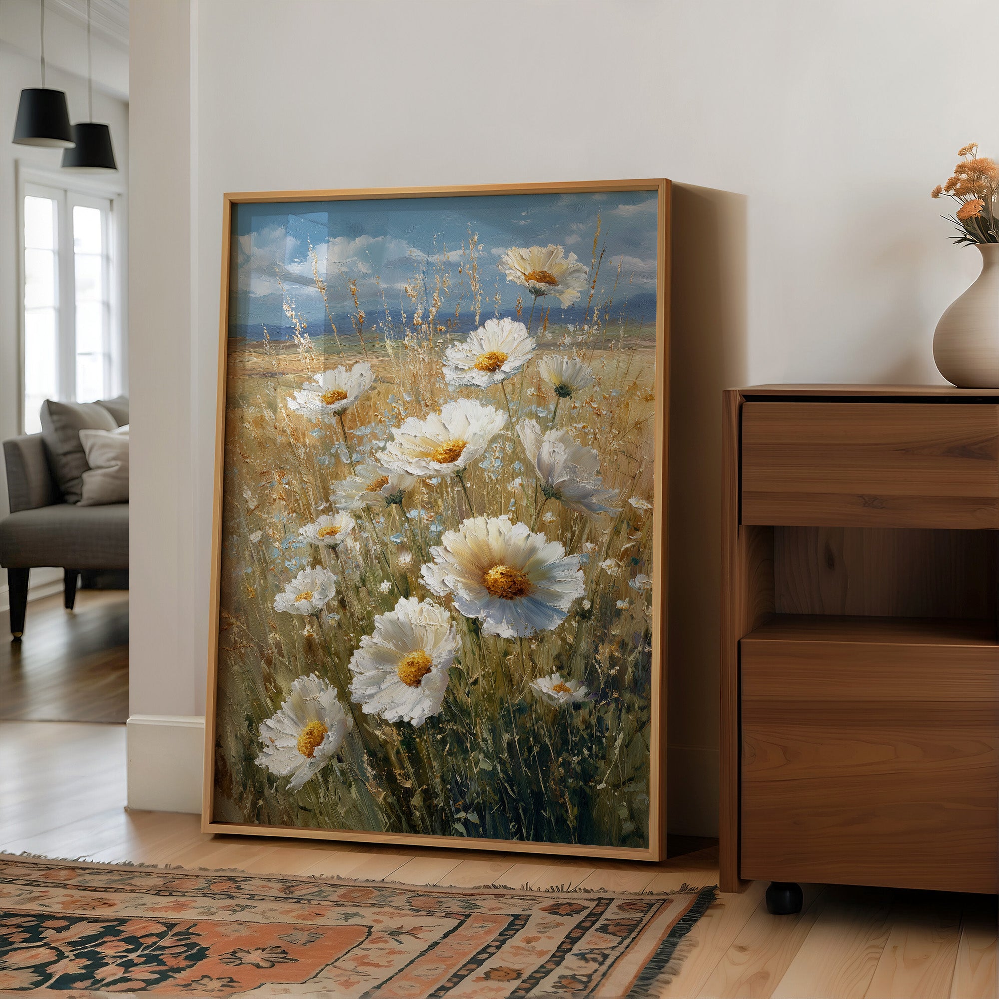 Sunlit Daisies Dance in Golden Fields
