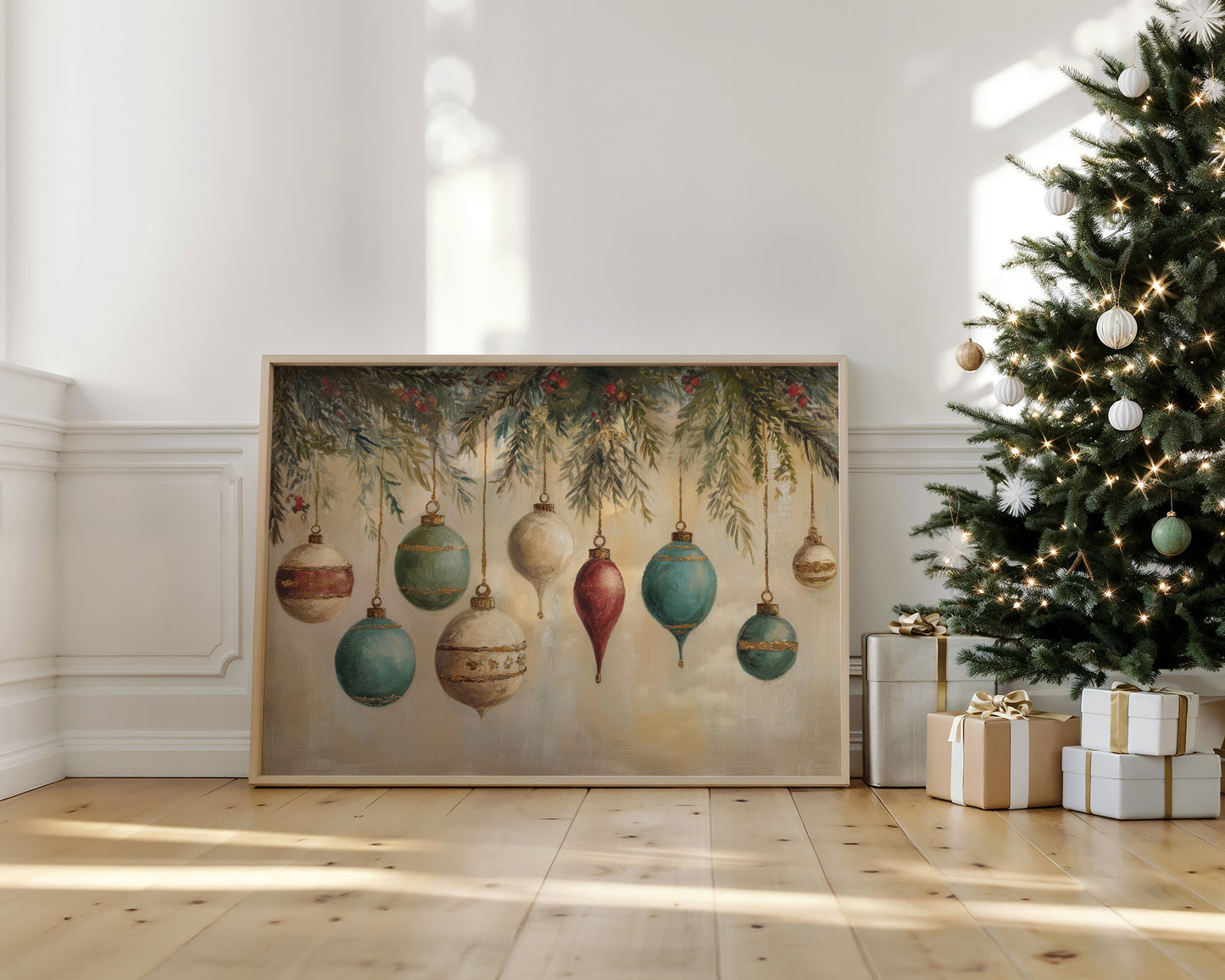 Evergreen Symphony of Vintage Ornaments