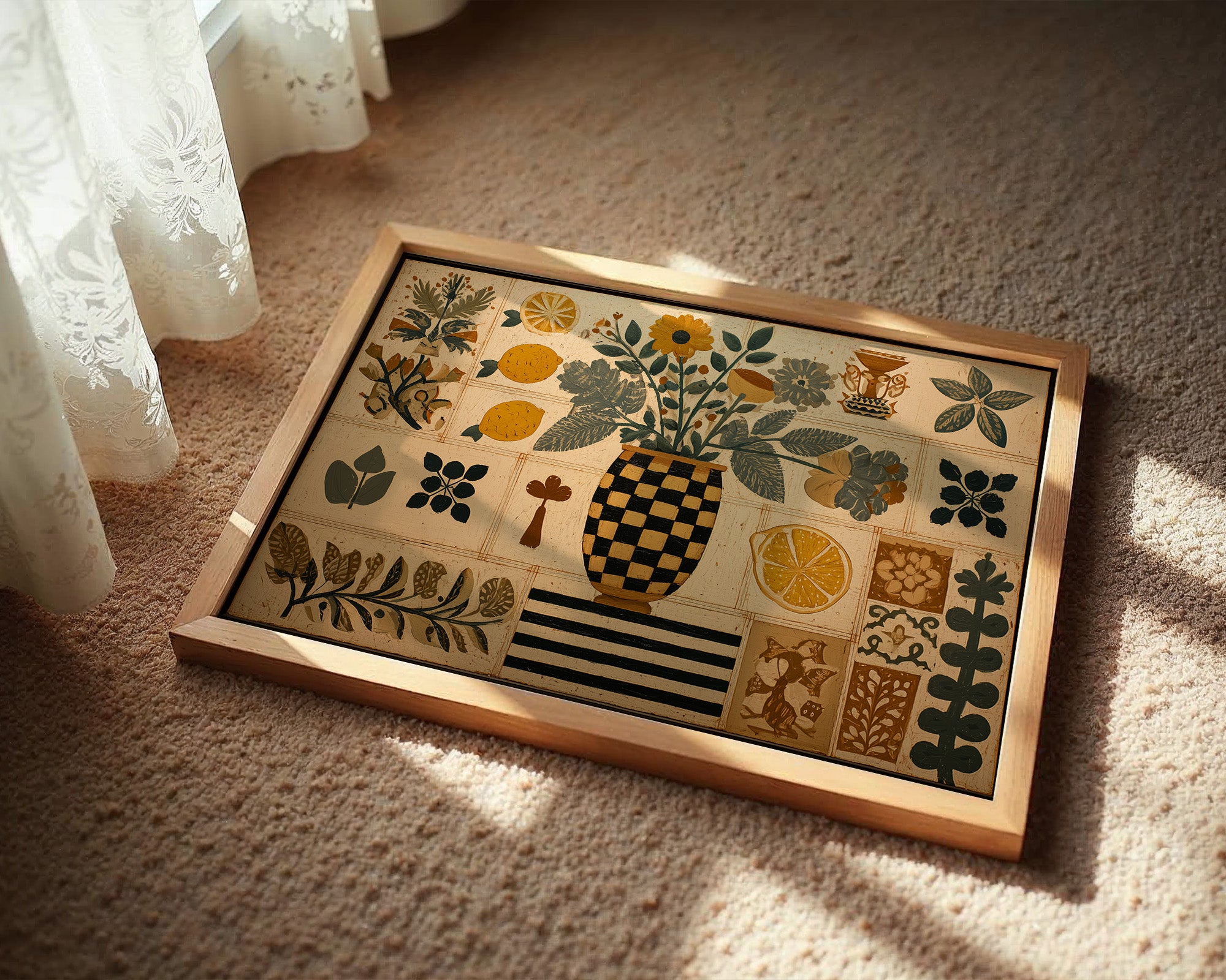 Checkered Vessel Holds Folk Garden Memories