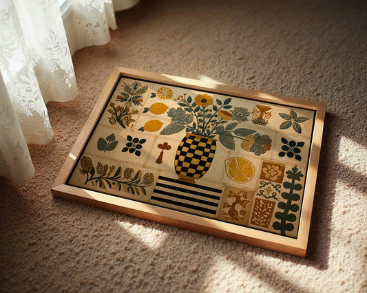 Checkered Vessel Holds Folk Garden Memories