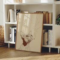 Feline Contemplation: Smoke and Whiskers