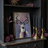 Majestic Gaze: Stag in Pastel Abstraction